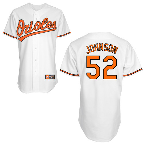 Steve Johnson #52 MLB Jersey-Baltimore Orioles Men's Authentic Home White Cool Base Baseball Jersey